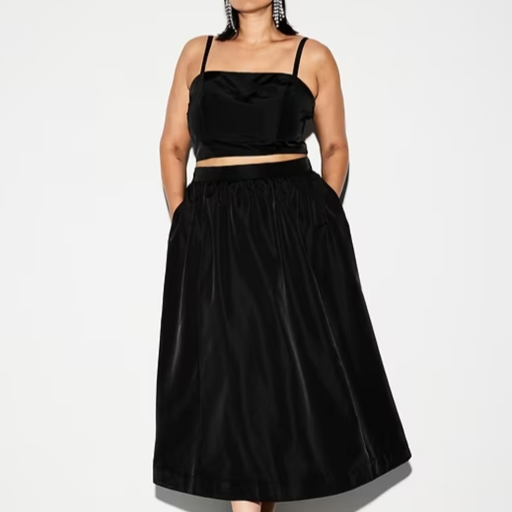 Old Navy Black A-Line Skirt Crop Top Set